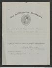 Nachlass Franz Steindachner, Bestätigung von Spencer F. Baird an Franz Steindachner (06.12.1883), Inv.Nr. 20.05, Seite 1